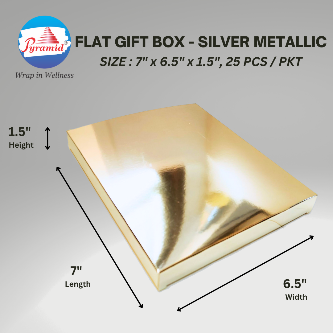THIN RECTANGULAR GIFT HAMPER 7.5" X 6.5" X 1.5" (LxWxH) Packing = 5/PCS