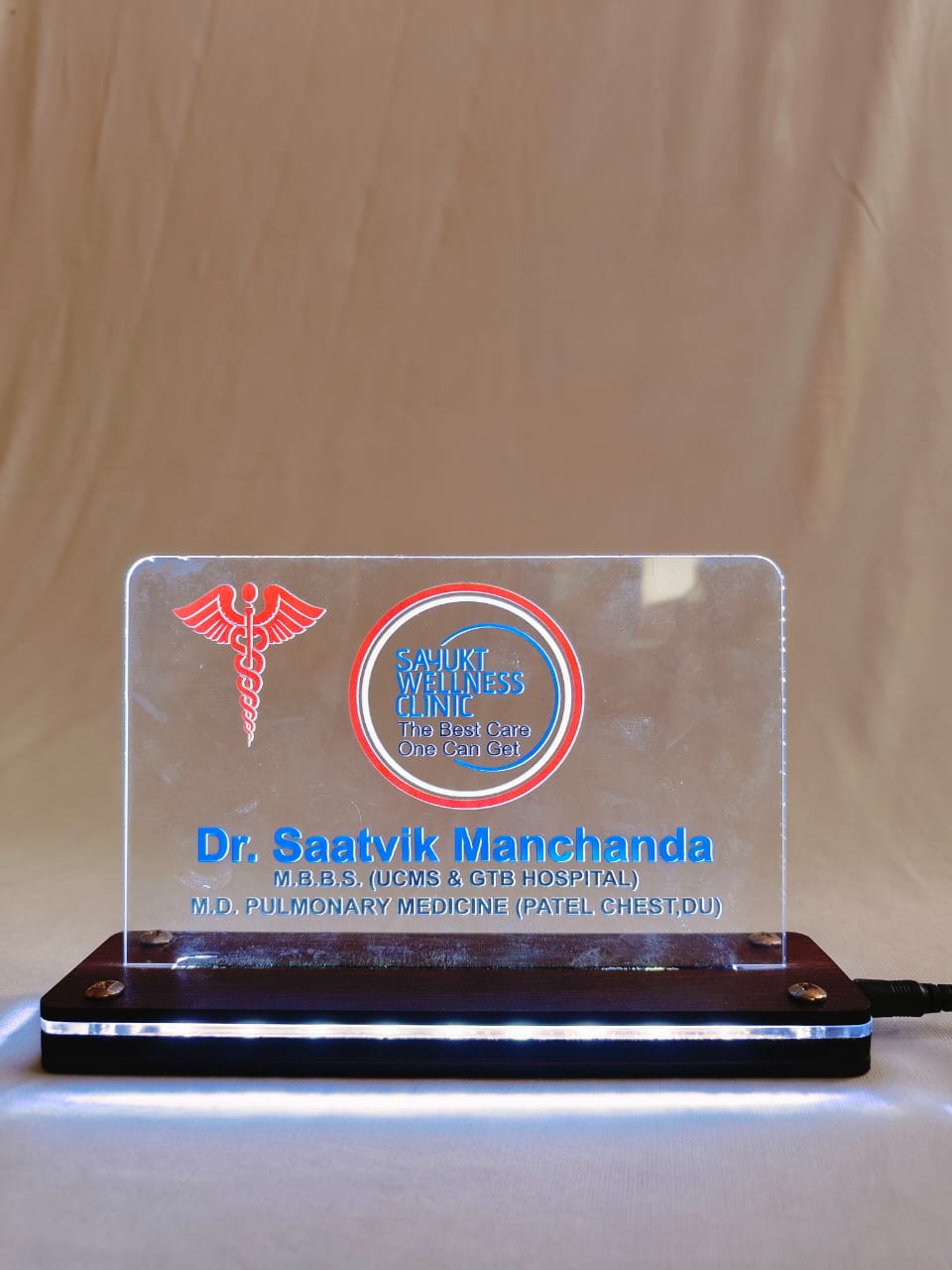 LED Name Plate Dr. Saatvik