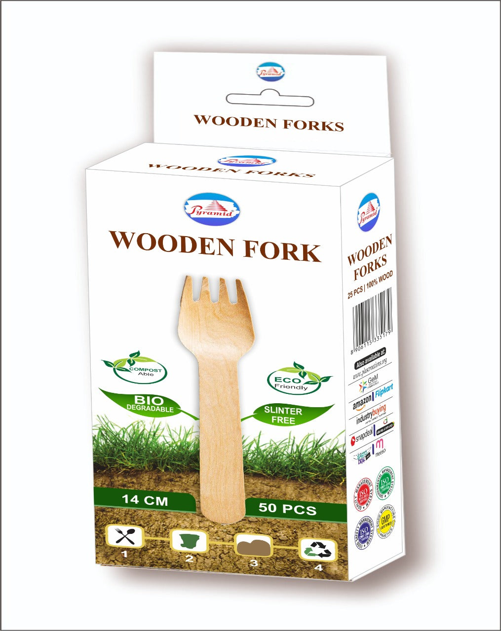 WOODEN FORKS 14 CM, 50 PCS / BOX