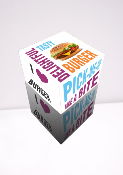 BURGER BOX (100 PCS),120X120X88MM