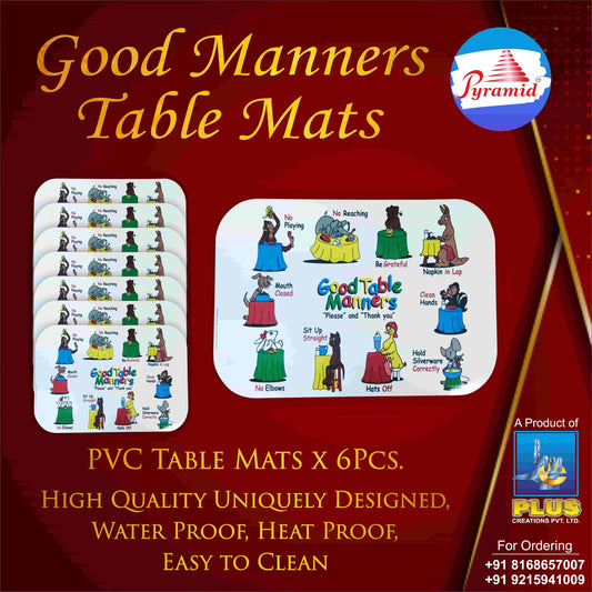 TABLE MATS 6 PCS TABLE MANNERS