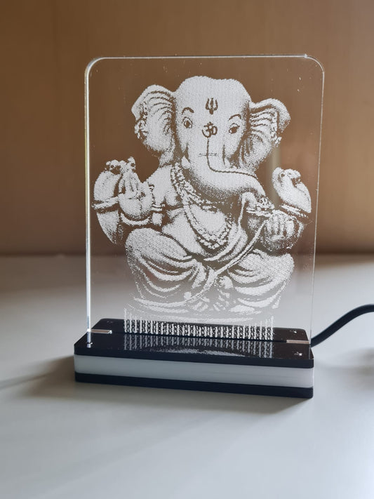 LED LIGHT WITH BOX & ADAPTER  ( GANESH JI SMALL SIZE 6.5" X 5")