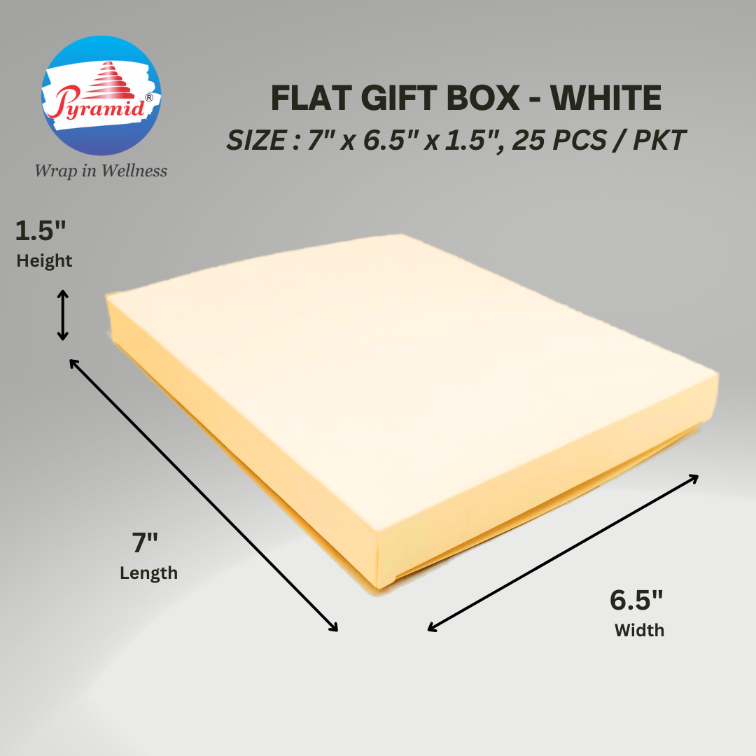 THIN RECTANGULAR GIFT HAMPER 7.5" X 6.5" X 1.5" (LxWxH) Packing = 6/PCS