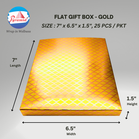 THIN RECTANGULAR GIFT HAMPER 7.5" X 6.5" X 1.5" (LxWxH) Packing = 7/pcs
