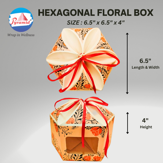 HEXAGONAL GIFT HAMPER 10PCS IN ONE PACK FLORAL