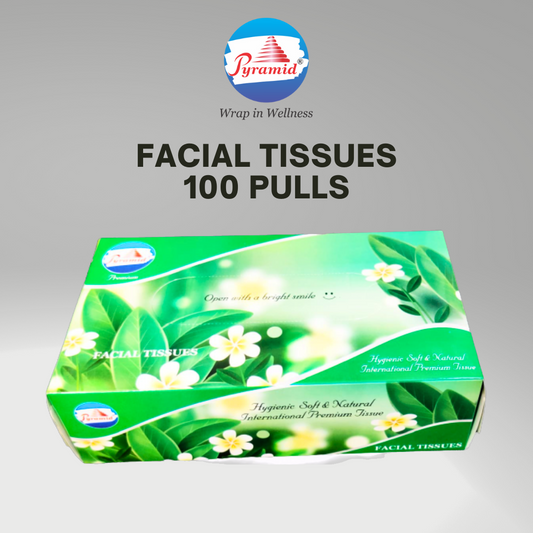 FACIAL TISSUES 100 pulls ,GREEN (2PLY)