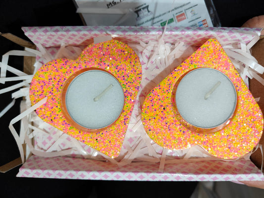 RESIN T LIGHT HOLDER (Heart) per piece