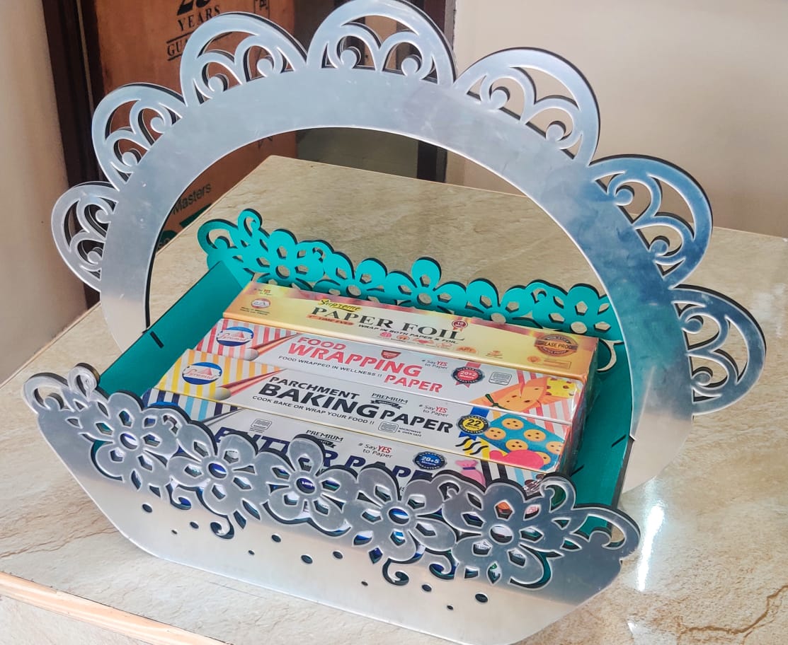 MIRROR BASKET ( BIG ) - SILVER