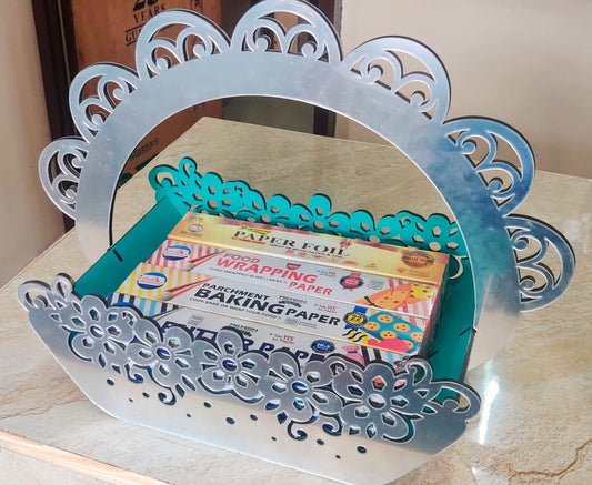 MIRROR BASKET ( BIG ) - SILVER