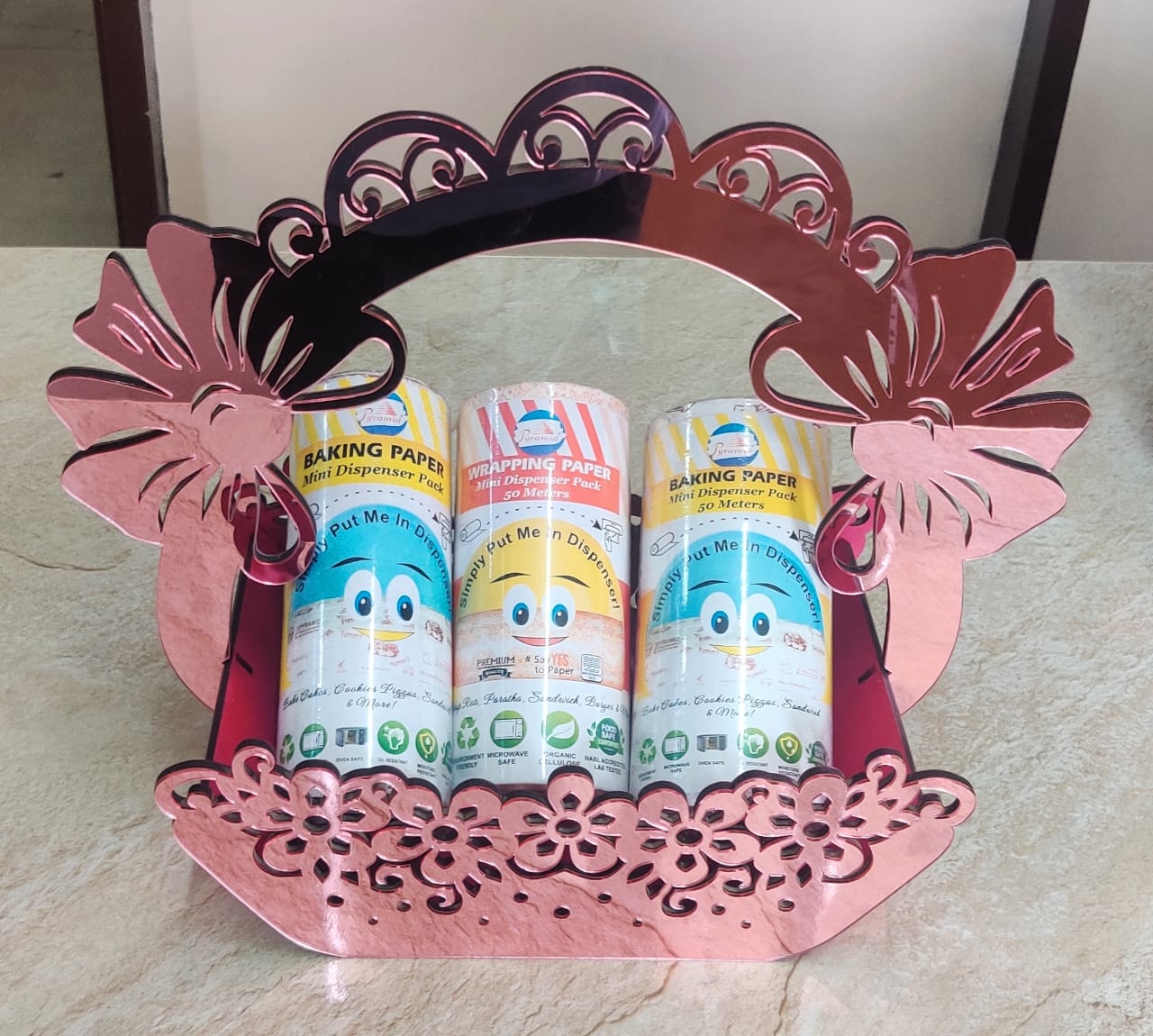 MIRROR BASKET ( SMALL ) - PINK