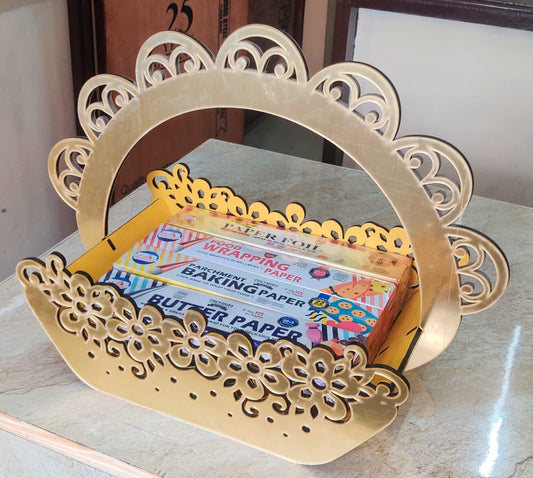 MIRROR BASKET ( BIG ) - GOLDEN