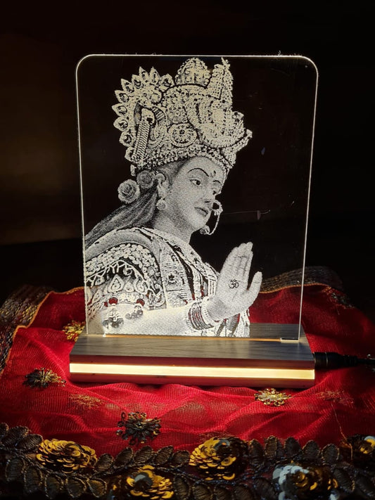 LED LIGHT WITH BOX & ADAPTER  ( LAXMI JI SMALL SIZE 6.5" X 5")