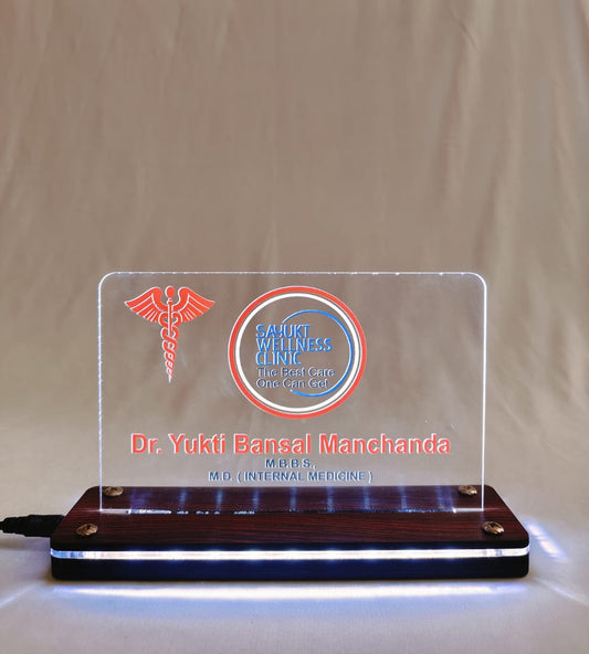 LED Doctor's Name Plate Dr. Yukti