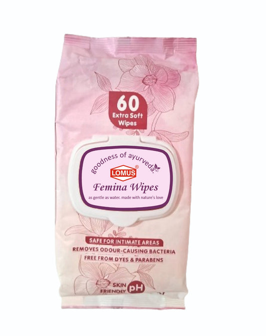 FEMINA WIPES ( 60 EXTRA SOFT WIPES ) - 15 X 20 CM