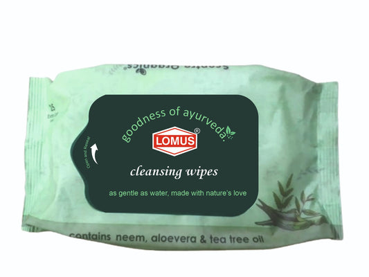NEEM, ALOE VERA & TEA TREE OIL CLEANSING WIPES ( 25 WIPES ) - 15 X 20 CM