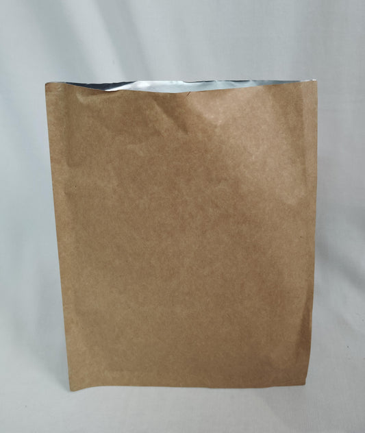 MULTI-LAYER POUCHES, INSIDE ALUMINIUM , OUTSIDE BROWN ( 10" X 8" )