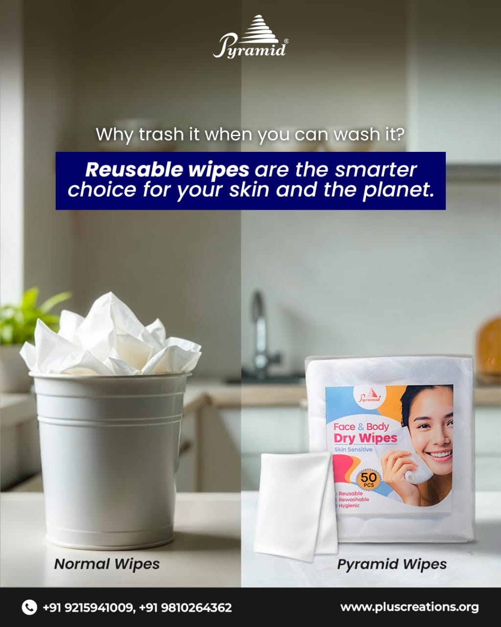 PYRAMID FACE AND BODY DRY WIPES