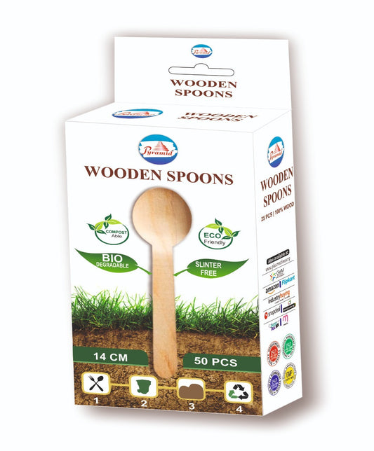 WOODEN SPOONS 14 CM, 50 PCS  / BOX